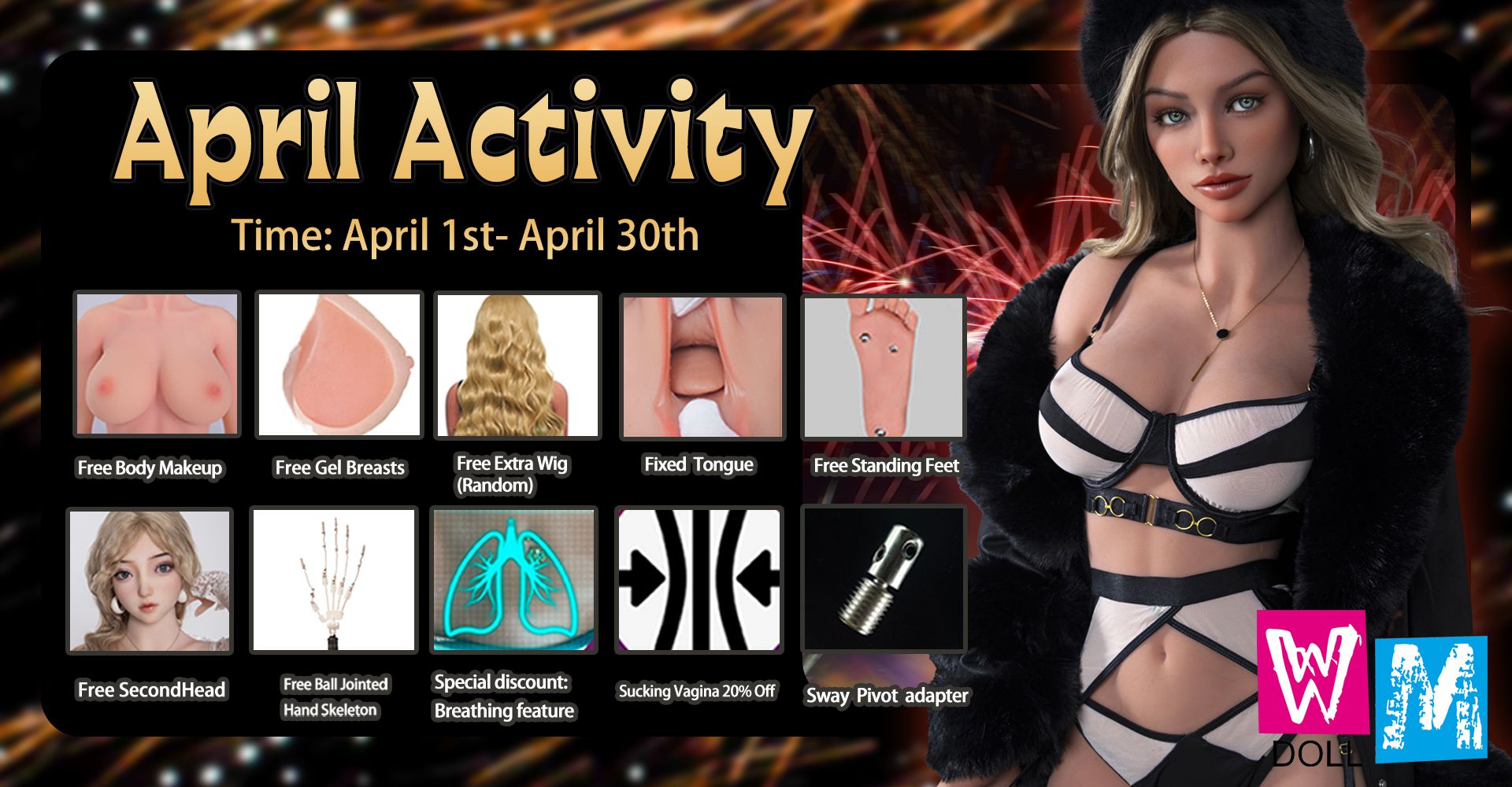 Promotion avril 2025 pour sexdolls WMDolls